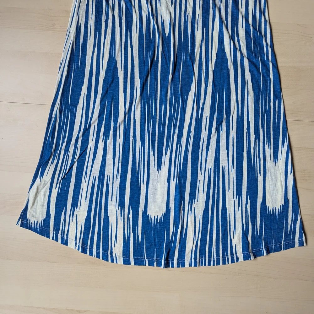 Velvet by Graham & Spencer High Low Sleeveless Blue and White‎ Dress Made In USA - Picture 9 of 12